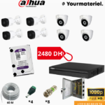 Pack dahua 8 camera 2mp
