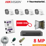 Pack HIKVISION 4 camera 8mp