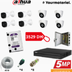 Pack dahua 8 camera 5mp