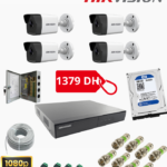 Pack Hikvision 4 camera 2mp