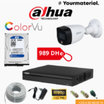 Pack Caméra DAHUA 2mp ColoVu Led étanche