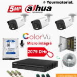 Pack 3 Cameras Dahua 5mp Micro intégré ColorVu