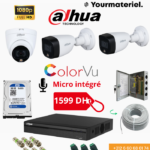 Pack 3 Cameras Dahua 2mp Micro intégré ColorVu