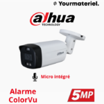Caméra Tioc Alarme par clignotement lumineux 5MP HDCVI