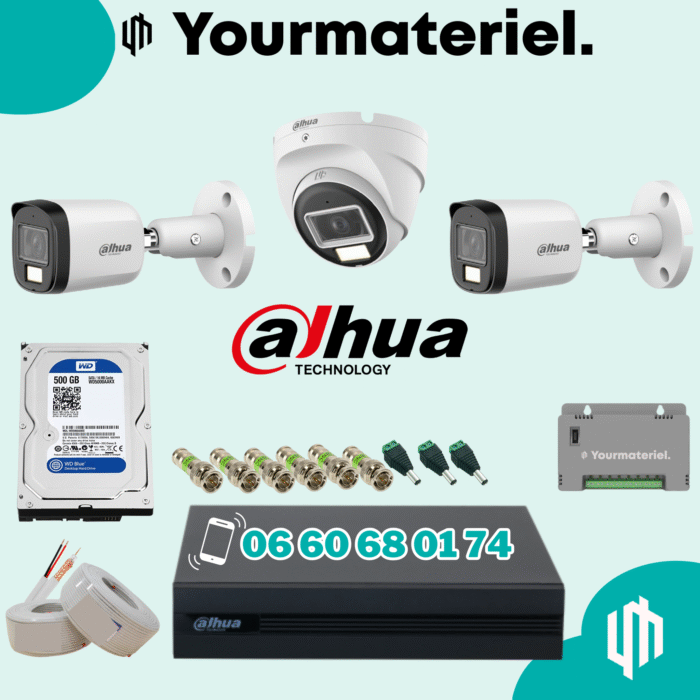 Pack dahua 3 caméras 2mp couleur Promotion 2025 – Image 1