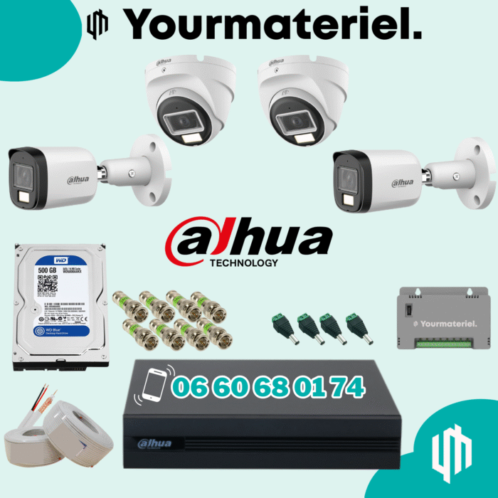 Pack Dahua 4 Cameras 2Mp couleur Promotion 2025 – Image 1