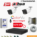 Pack 2 Cameras Dahua 5mp Micro intégré ColorVu