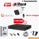 Pack 1 Cameras Dahua 5mp Micro intégré ColorVu