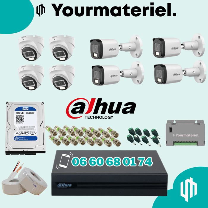 Pack dahua 8 caméras 2mp couleur  Promotion 2025 – Image 1