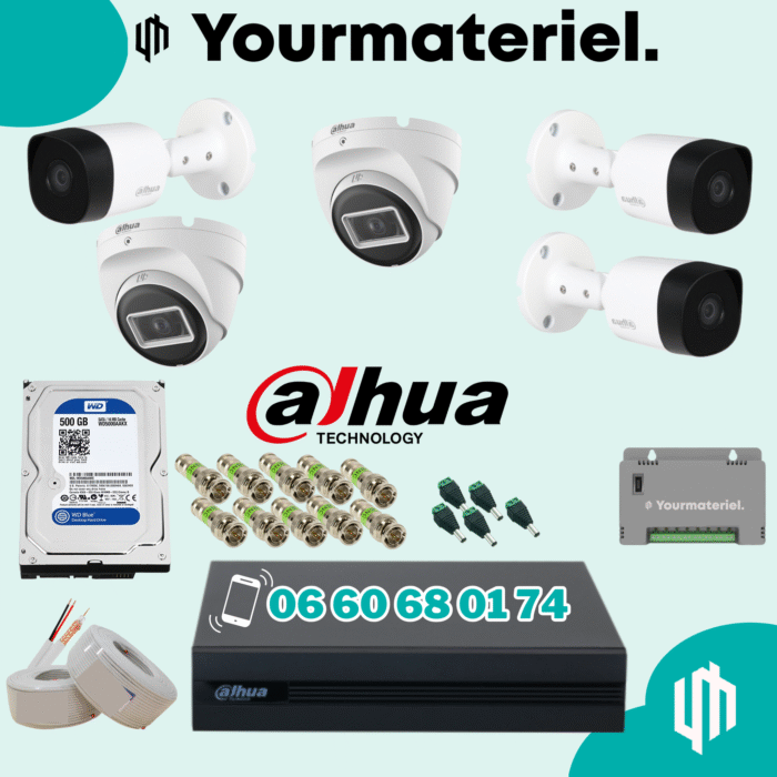 Pack dahua 5 caméras 2mp Promotion 2025 – Image 1