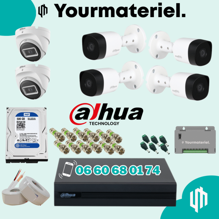 Pack dahua 6 caméras 2mp Promotion 2025 – Image 1