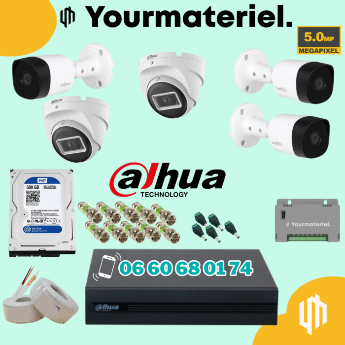 Pack dahua 5 caméras 5mp Promotion 2025 – Image 1