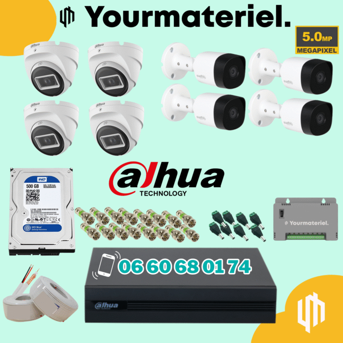 Pack dahua 8 caméras 5mp Promotion  2025 – Image 1