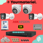Pack Hikvision 4 cameras Couleur  3K/6mp Offres Spéciales 2026