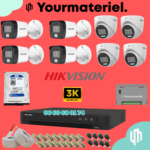 Pack Hikvision 8 cameras Couleur 3K/6mp Offres Spéciales Été 2025