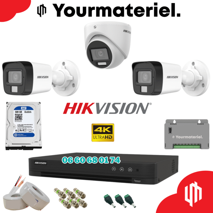 Pack Hikvision 3 camera 4K/8mp Offres Spéciales Été 2025 – Image 1