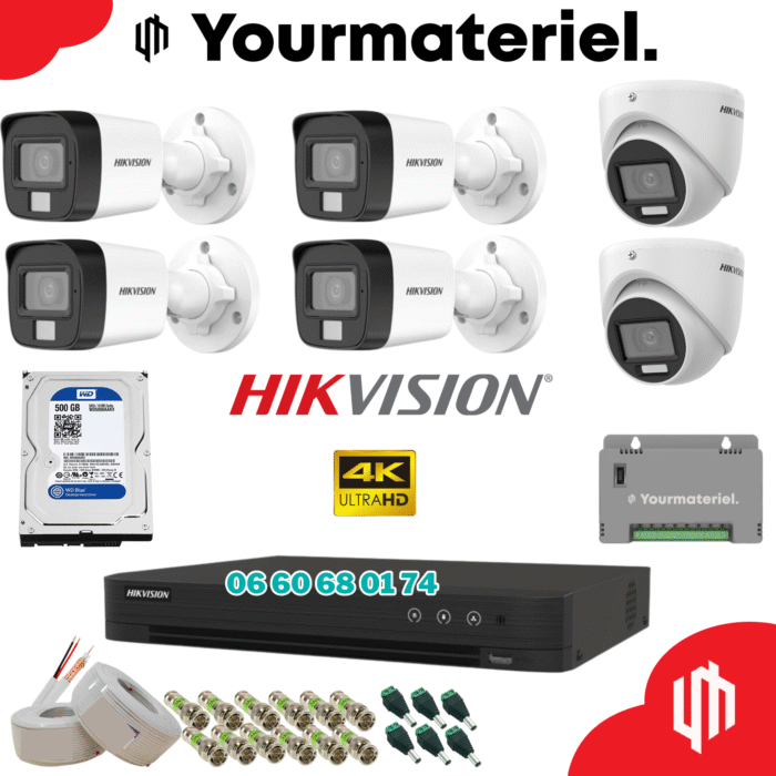 Pack Hikvision 6 cameras couleur  4K/8mp Offres Spéciales 2025 – Image 1