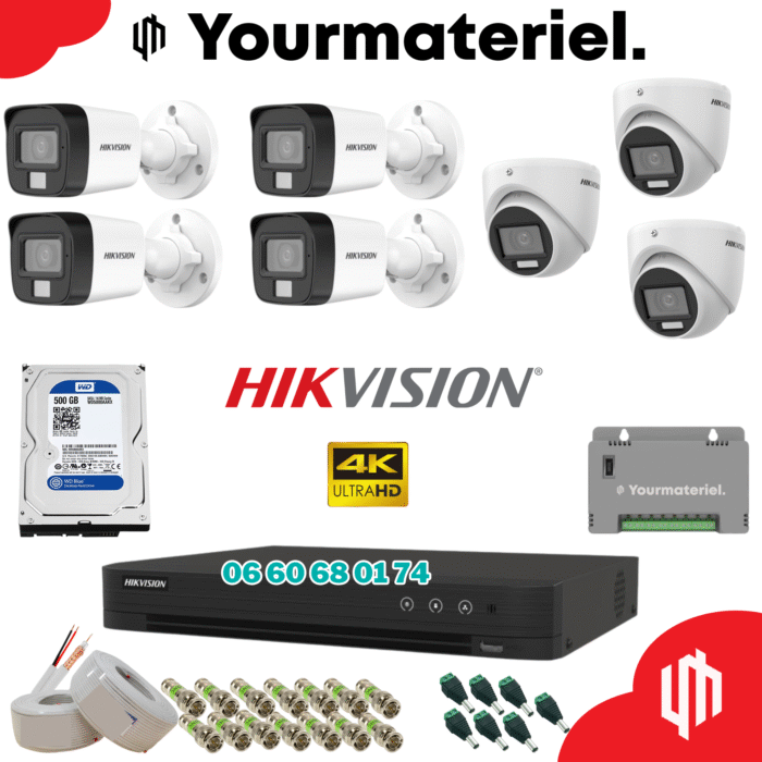 Pack Hikvision 7 cameras couleur  4K/8mp Offres Spéciales 2025 – Image 1