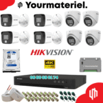Pack Hikvision 8 cameras couleur  4K/8mp Offres Spéciales 2025