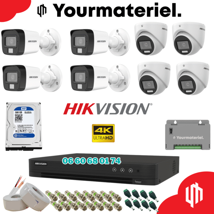 Pack Hikvision 8 cameras couleur  4K/8mp Offres Spéciales 2025 – Image 1