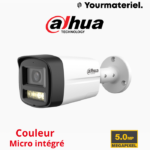 Camera DAHUA 5mp Smart light plus étanche couleur audio  HAC-HFW1500TLMP-IL-A