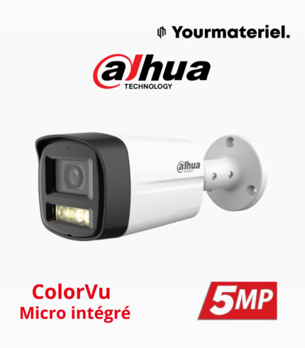 Camera DAHUA 5mp Smart light plus étanche couleur audio HAC-HFW1500TLMP-IL-A