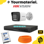 Pack 1 Caméras IP Hikvision 6MP / 3k  Audio Couleur