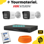 Pack 2 Caméras IP Hikvision 6MP / 3k  Audio Couleur