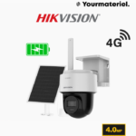 DS-2CFSP4/4G Caméra PT  Sans fil 4G, 4MP Hybrid light, Two ways audio, Carte SD Hikvision