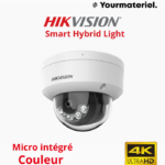 Camera IP Hikvision 8mp dome Smart Hybrid Light micro intégré DS-2CD1183G2-LIU