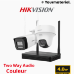 Kit de vidéosurveillance Wi-Fi Hikvision NKS424W02H – NVR 4 Canaux avec Caméra sans fil  Bullet et Caméra Turret 4 MP