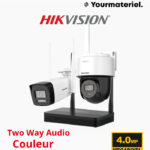 Kit de vidéosurveillance Wi-Fi Hikvision NKS424W03H – NVR 4 Canaux avec Caméras sans fil  4 MP Bullet & PT Dome